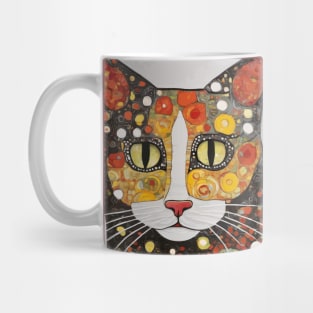 Gustav Klimt Style Cat with Magnificent Whiskers Mug